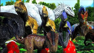 Chocando Ovos do Tiranossaurus RexWyvern Flamejante Familia indoraptor 10 Ark Survival Evolved [upl. by Violante]