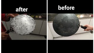 How to clean nonstick tawa bottom part 1 clean nonstick tawa [upl. by Katsuyama935]