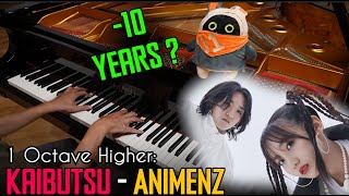 What if YOASOBI is Younger 10 years old  Animenz Kaibutsu piano cover [upl. by Rutra680]