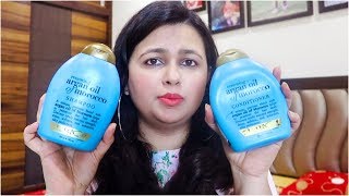 OGX Moroccan Argan Oil Shampoo and Conditioner Review 2minutestuesday [upl. by Garvin]