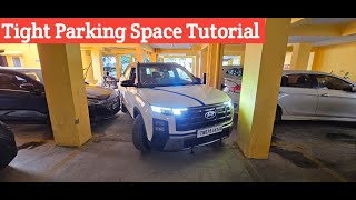 How to park The Vehicle On A Tight Parking Space  Hyundai Creta SUV  Reverse Parking [upl. by Sy]