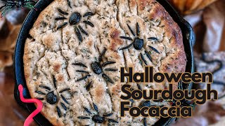 Halloween Sourdough Focaccia  Easy Beginner Recipe [upl. by Yelwah]