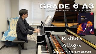 Grade 6 A3  Kuhlau  Allegro Op20 No1 1st movt  ABRSM Piano Exam 20232024  Stephen Fung 🎹 [upl. by Bidle]