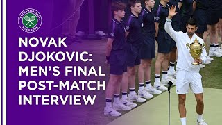 Novak Djokovic Champions PostMatch Interview  Wimbledon 2021 [upl. by Melisse819]