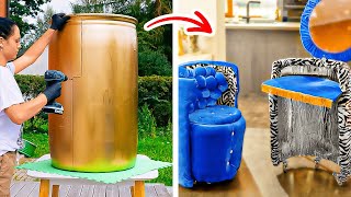 Functional DIY Furniture Ideas Barrel Made Into ArtDeco Chair [upl. by Lebiralc465]