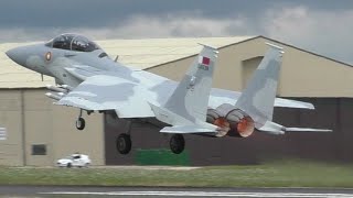 F15QA Full Afterburner Short Take Off with 12 AMRAAM Missiles [upl. by Aniraad]