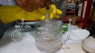 Para Nitro Acetanilide Synthesis pনাইট্রো অ্যাসিট্যানিলাইড প্রস্তুতি [upl. by Luise]