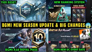 BGMI NEW SEASON DATE TIER REWARDS  A10 RP C7S20 TIER RESET CASUAL SEASON  BGMI NEXT UC UP EVENT [upl. by Rolland]