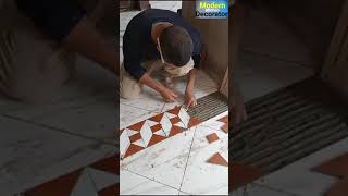 गेट पर टाइल्स का 3d design short decoration youtubeshorts construction viralshort [upl. by Anileve]