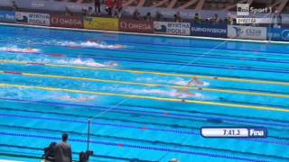 Sun Yang wins 1500m Final Freestyle  World Championship  Barcelona 2013 [upl. by Allerym661]