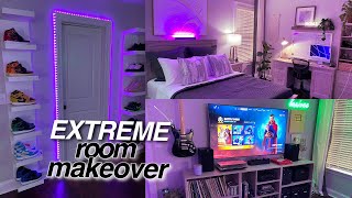 Extreme Room Makeover  AestheticTikTokPinterest Bedroom Transformation [upl. by Reinert]