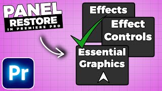 How To RESTORE Missing PANELS In Premiere Pro [upl. by Koo]