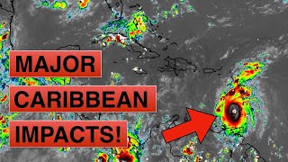 Major Hurricane Beryl Impacts the Caribbean but for how long [upl. by Earissed]