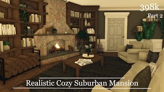 Realistic Cozy Suburban Mansion  Roblox Bloxburg Speedbuild  Part 2  398k [upl. by Kendricks233]