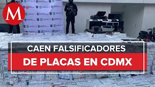 En CdMx aseguran 5 mil placas falsas durante operativo [upl. by Amir]