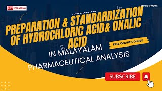 preparationamp standardization of hydrochloric acid ampoxalic acid in malayalam pharmaceutical analysis [upl. by Leuneb]