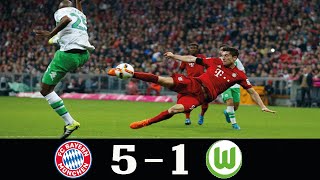 Bayern Munich 5  1 Wolfsburg Bundesliga 2015●R Lewandowski’s 5 Goals in 9 minutes●Classic Match [upl. by Htiderem113]