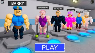 New Update Escaping from a MUSCLE BARRYS PRISON RUN Obby Roblox All Bosses Walkthrough FULL GAME [upl. by Yllod]