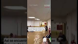 El agua inunda las salas de esta residencia de Paiporta Valencia tras el paso de la DANA [upl. by Nnayt]