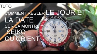 TUTO  Régler le jour et la date sur une montre Seiko 5 et Orient ⚒️ [upl. by Sitelc155]