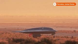 Photos show new US stealth bomber in first flight [upl. by Feinstein448]