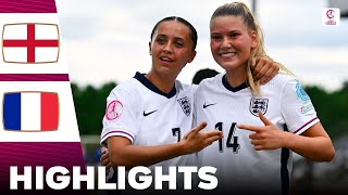 England vs France  Highlights  U19 Womens European Championship 20072024 [upl. by Adi]