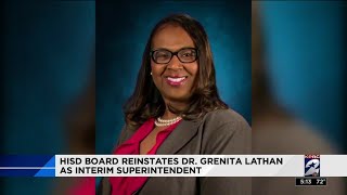 HISD board reinstates Dr Grenita Lathan as interim superintendent [upl. by Marnie]