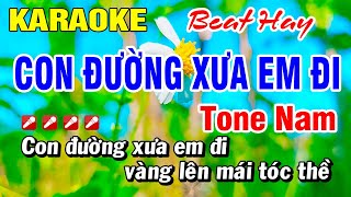 Karaoke Con Đường Xưa Em Đi Beat Hay Nhạc Sống Tone Nam Mới  Hoài Phong Organ [upl. by Lennard690]