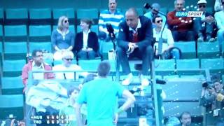 French Open Ball Boy Disrupts Point During MurrayTroicki Match [upl. by Helse]