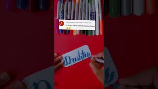 Drishti 🥰how to write beautiful handwriting with brush pen shorts [upl. by Elocaj]