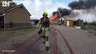 DUTCH FIREFIGHTERS  GROTE BRAND  BRANDWEER BARENDRECHT [upl. by Sivrad450]