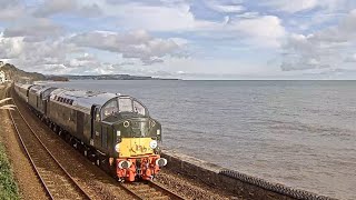 The Devon Double Class 40 through Dawlish [upl. by Acinhoj892]