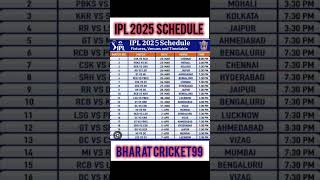 IPL match kab se suru hoga  IPL matchtime table 2025 IPL match scheduled 2025 shorts [upl. by Navetse]