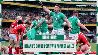 Highlights Irelands Bonus Point Win Against Wales [upl. by Denni]