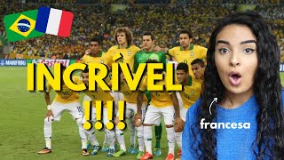 GRINGA FRANCESA REAGE AO HINO NACIONAL BRASILEIRO COPA DAS CONFEDERAÇÕES 2013 arrepiante [upl. by Purpura]