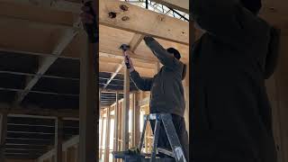 Bracing joists all day long🤘 newnormfarm construction homestead [upl. by Hokanson]