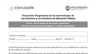 EXAMEN DIAGNÓSTICA MEJOREDU TERCERO DE SECUNDARIA 2024 EXAMEN 2 [upl. by September838]