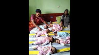 Nigerian Woman Welcomes Nonuplets 9 Babies After 25Year Of Waiting [upl. by Akerdna]