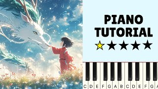 EASY Spirited Away  One Summers Day  Piano Tutorial Synthesia  Sheets [upl. by Lebatsirhc558]