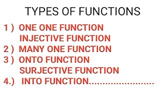 TYPES OF FUNCTIONS  INJECTIVE  SURJECTIVE  BIJECTIVE  ONE ONE  ONTO  INTO functions [upl. by Adnana]