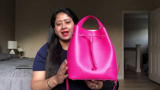 Furla Stacy Mini Bucket Bag  Review What fits inside Louis Vuitton Ray Ban [upl. by Anaidirib]