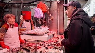 Preparing for Chinese New Year at Shau Kei Wan Market Hong Kong [upl. by Eylrac293]