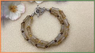 Beaded Leather Bracelet Tutorial [upl. by Oj]