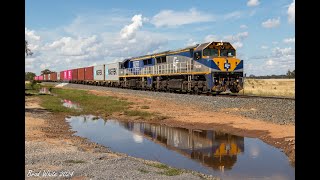 VL353 and VL351 on a rare daylight running 9174 QUBE Ultima Container Train 5124 [upl. by Aimac]