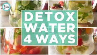 Detox Water 4 ways For weight loss and healthy glowing skin Recipe By Healthy Food Fusion [upl. by Azilanna]