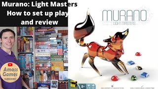 How to setup play and review Murano Light Masters abstract strategy board game by  AmassGames 4K [upl. by Nema]