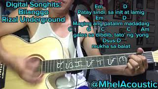 Bilanggo  Rizal UndergroundAcoustic Guitar Chord tutorial amp Lyricsguitar [upl. by Kinnon]