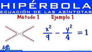 Ecuación de las asíntotas de la Hipérbola  Método 1 Ejemplo 1 [upl. by Retsof601]