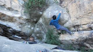 V5  The Beginning of the End FA  Epsilon Wall  Grampians Bouldering [upl. by Yntruoc]