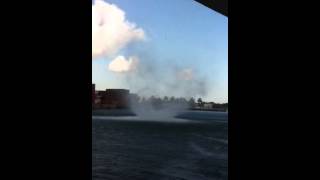 Waterspout blows away Coast Guard Cutter in Miami [upl. by Estas685]